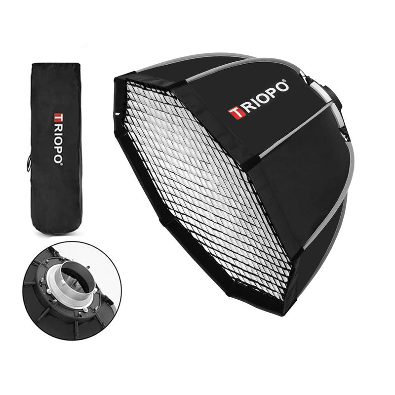 Softbox Triopo Octagon Dobrável Luz de Vídeo LED