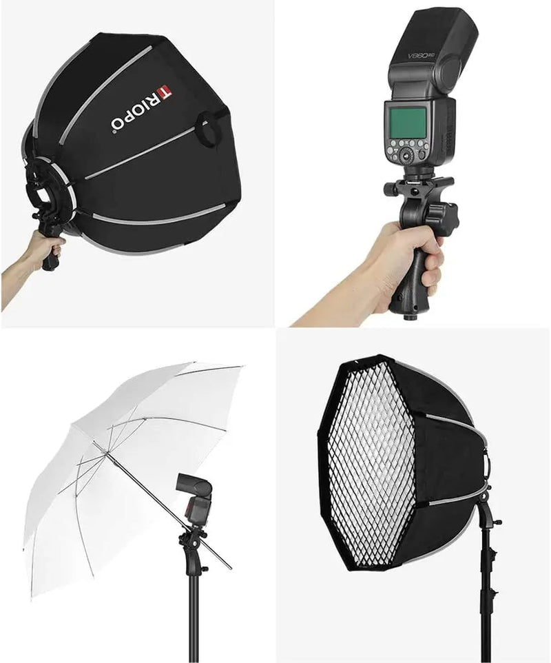 Softbox Triopo Octagon Dobrável Luz de Vídeo LED